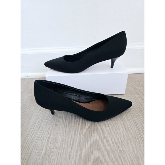 Donald J Pliner Black Pointed Toe Kitten Heel Slip On Womens Shoes 6.5 - Picture 11 of 11